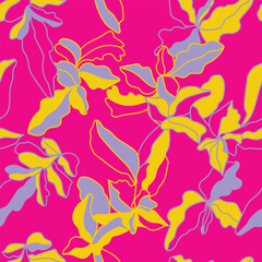 Abstract contemporary seamless pattern with hand drawn shapes. Vibrant boho print. Modern collage vector illustration. Vector illustration