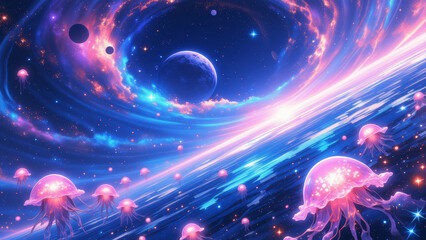 anime wallpaper abstract illustration background..