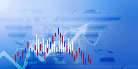 2d illustration Stock market online business concept. business Graph 