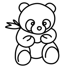 A cute cartoon panda bear sitting, line art style. Adorable and cuddly, perfect for animal themed designs, children's projects