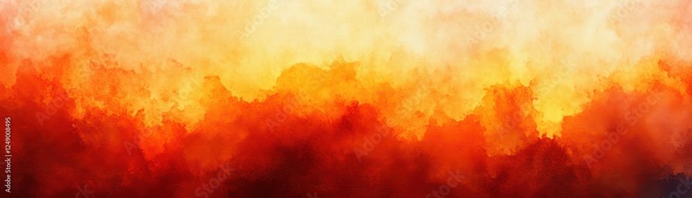 Poster Abstract Warm Autumn Background with Mottled Leaf Pattern in Grunge Texture Design in Hot Red Yellow and Orange Colors