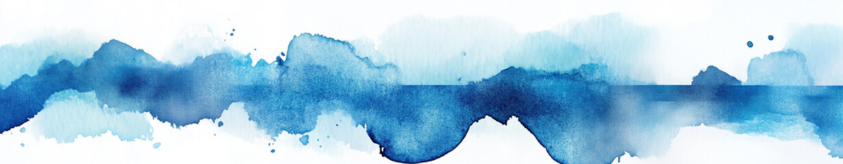 Abstract blue watercolor gradient detail background banner with copy space