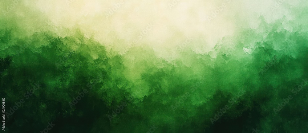 Poster green abstract watercolor background with soft brush strokes and hazy sky for elegant graphic design