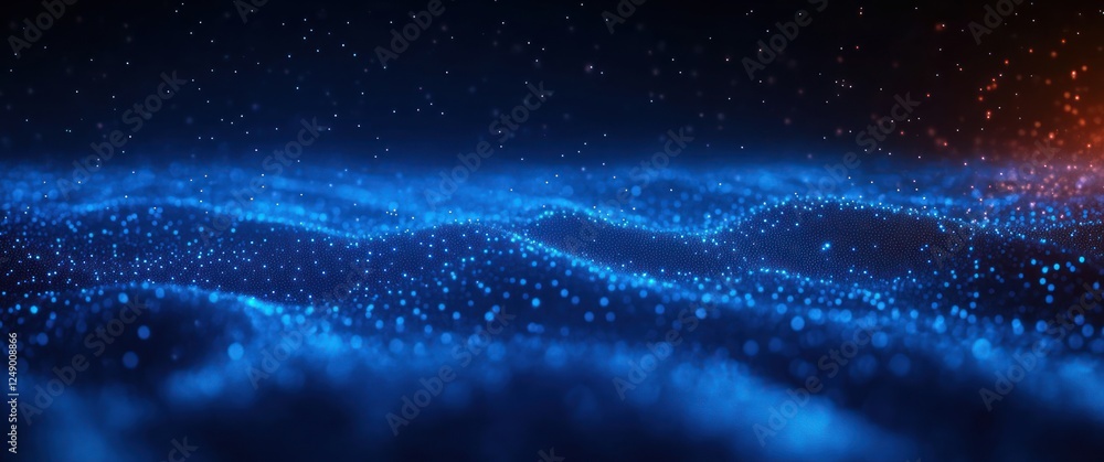 Poster futuristic blue digital art abstract network technology communication data connection