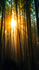 Japanese bamboo forest phone wallpaper background | generative AI