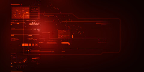 2d illustration Abstract futuristic electronic circuit technology background