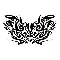 A symmetrical tribal tattoo design, perfect for adding a touch of edgy style to your projects