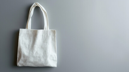 white cloth marketing handbag isolated on  gray background