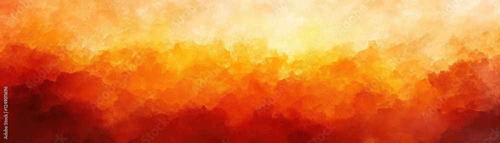 Poster abstract autumn background with warm hues and grunge leaf pattern in red orange and yellow