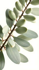  Botanical illustration of eucalyptus leaves in muted greens phone wallpaper background | generative AI