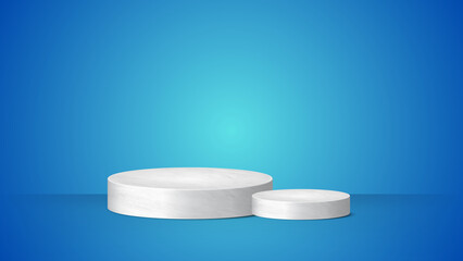 Minimalist White Podium on Vibrant Green Background for Product Display