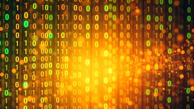 Dynamic digital data wave with binary code pattern
concept of technology, information, connectivity , complexity, data