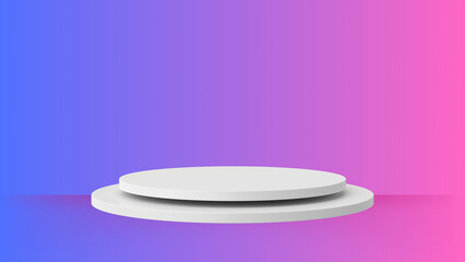 Minimalist White Podium on Vibrant Green Background for Product Display