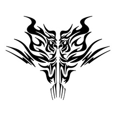 A symmetrical tribal tattoo design, perfect for adding a touch of edgy style to your projects