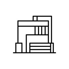Modern industrial house outline icons, minimalist vector illustration ,simple transparent graphic element .Isolated on white background