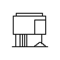 Fototapeta premium Modern industrial house outline icons, minimalist vector illustration ,simple transparent graphic element .Isolated on white background
