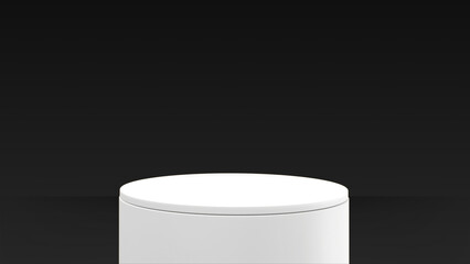 Minimalist White Podium on Vibrant Green Background for Product Display