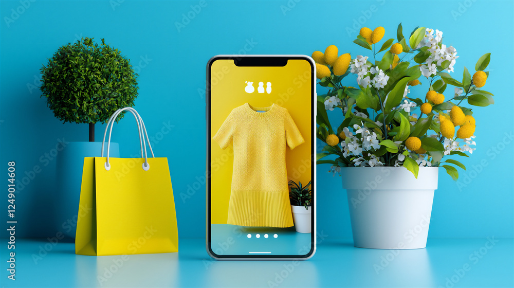 Poster a modern mobile app ui for a shopping assistant on the mobile screen.