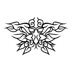 A symmetrical tribal tattoo design, perfect for adding a touch of edgy style to your projects
