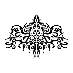 A symmetrical tribal tattoo design, perfect for adding a touch of edgy style to your projects