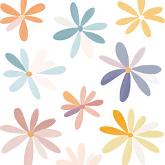 Obraz premium flowers and leaves in pictures illustrator2D