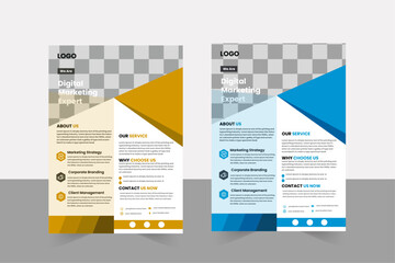 Modern Corporate Business flyer Annual report Newest trendy design ,Multipurpose advertising print design, Easy to use ,Presentation ,Vector layout, Shape Template Creative Flyer.