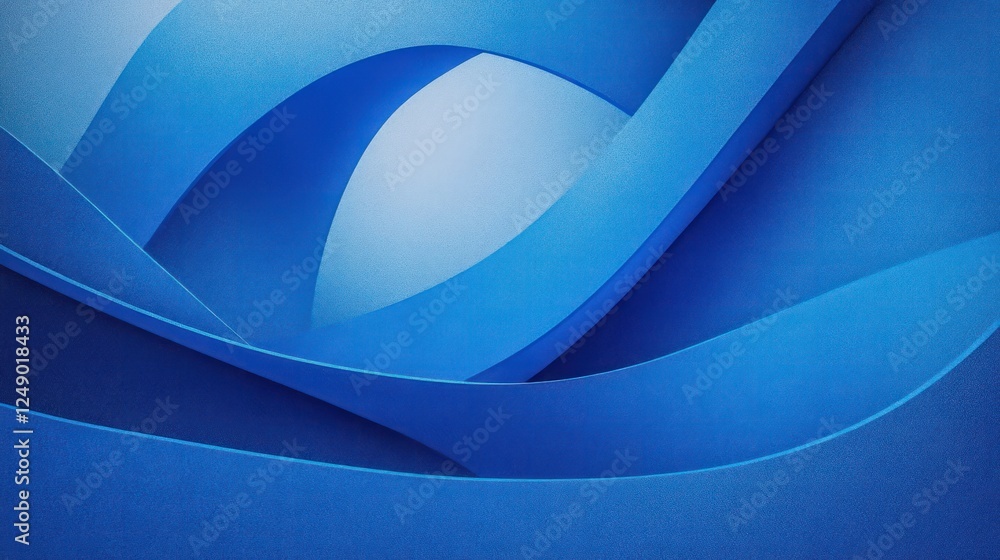 Poster abstract blue curves modern design texture with symmetrical layers and soft lighting