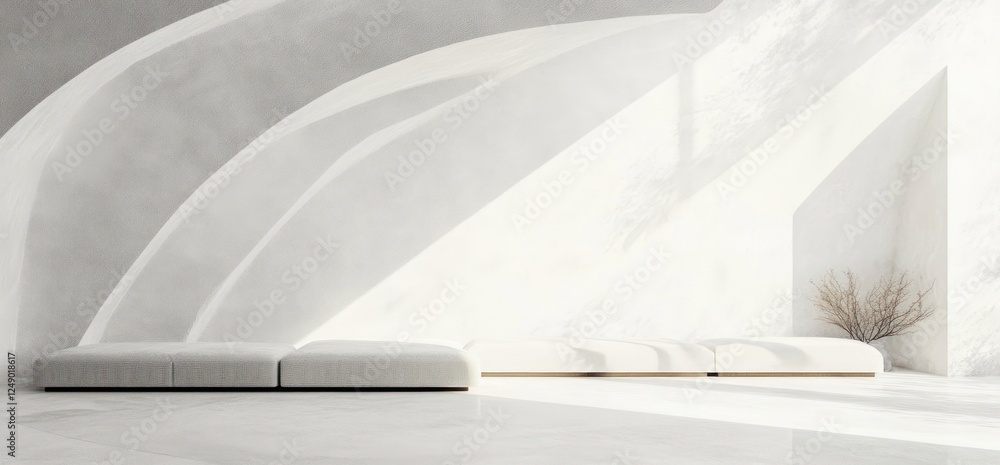 Poster geometric white abstract background with triangles and stripes in minimalist modern scandinavian des