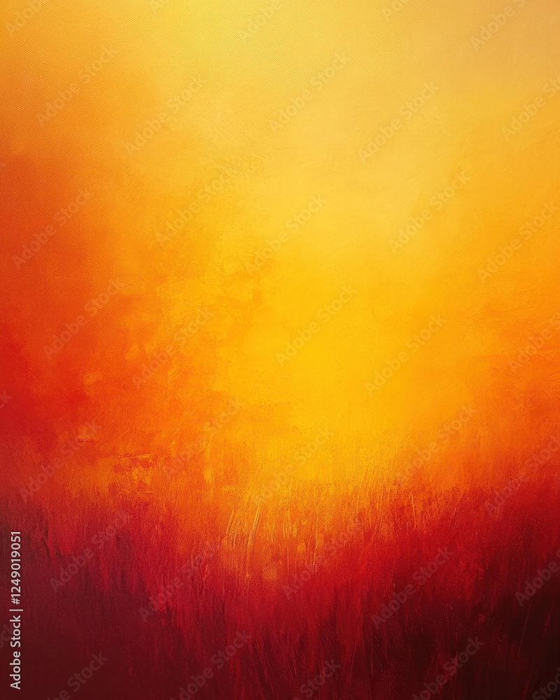 Poster Abstract Impressionist Background in Gold Orange Red Yellow with Vintage Texture Blurry Bokeh Effect
