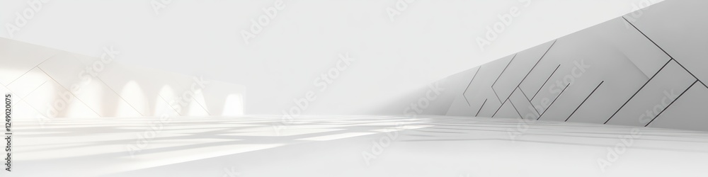Poster minimalist geometric design with soft shadows and copy space for modern websites