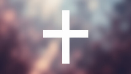 Obraz premium A graphic with a stylized cross set against an artistic cosmic background.