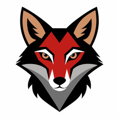 Fototapeta premium Coyote Head – Detailed Vector Illustration & Line Art for Printable Designs