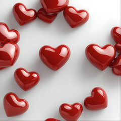 red hearts on white valentikne's special