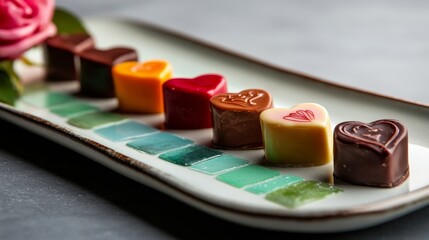 chocolate candies on a plate
