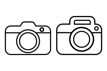 Camera outline icon vector illustration.