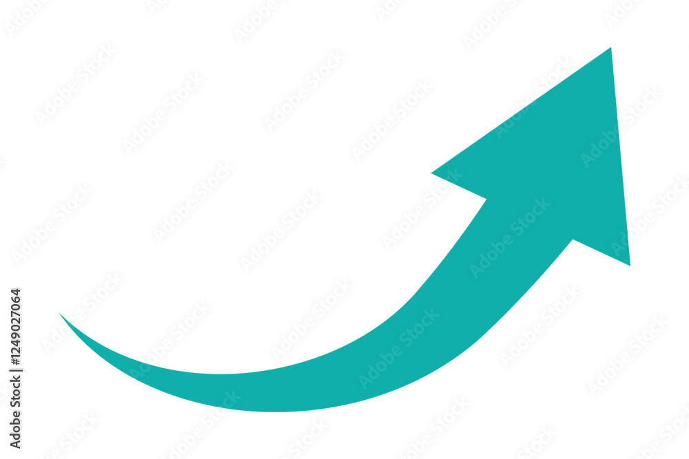 Wall mural curved arrow icon vector. arrow pointer icon sign symbol vector. arrow right vector icon illustratio