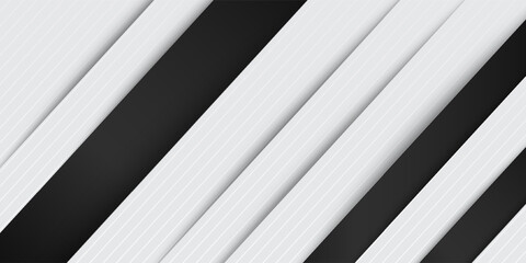 Obraz premium Glowing gray white abstract background paper and layer elements vector for presentation. Suitable for businesses, companies, institutions, seminars and talks