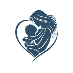 Heartwarming Mother and Baby Silhouette Vector for Mother’s Day