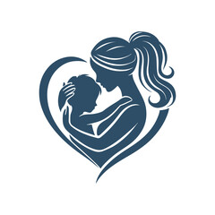 Heartwarming Mother and Baby Silhouette Vector for Mother’s Day