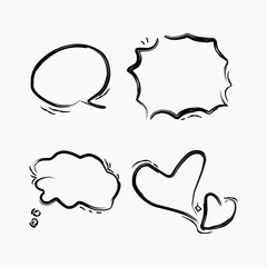 Artistic Hand-Drawn Chat Bubble Doodle Set with Various Shapes