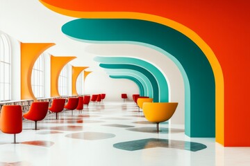 A 1950s-style vintage poster promoting the public library, featuring bold typography and an inviting reading scene