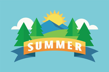 summer landscape vector illustration