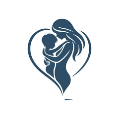 Mother and Baby Within a Heart – Mother’s Day Silhouette Design