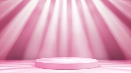 Bright pastel podium stands out against a soft pink geometric background, creating a vibrant and inviting space perfect for ceremonies, events, or showcases