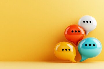 A clean minimalist icon of a speech bubble with three dots inside, symbolizing a discussion topic