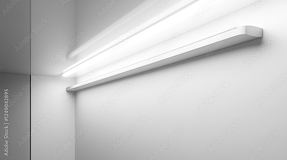 Poster Minimalistic White Room with Soft Lighting and Empty Space Ideal for Various Creative Projects and Backgrounds