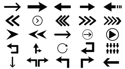 Arrow icons set. Arrow collection. Simple arrow big set.Black arrow vector icon pack. 