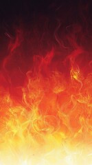 Fiery abstract gradient with glowing orange and red swirling flames