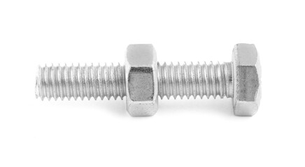 Tap bolt and nut isolated on white background