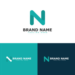 Letter N Premium Business Financial and Investment Logo Graphic Vector With 3 Different Style